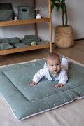 Baby Spielmatte / Krabbeldecke aus Biobaumwolle - Farbe eucalyptus