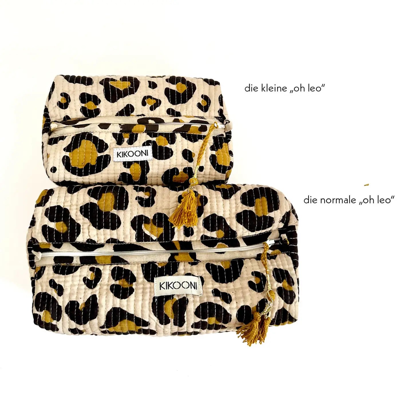 Handgemachte kleine Kosmetiktasche "Oh Leo" kikooni