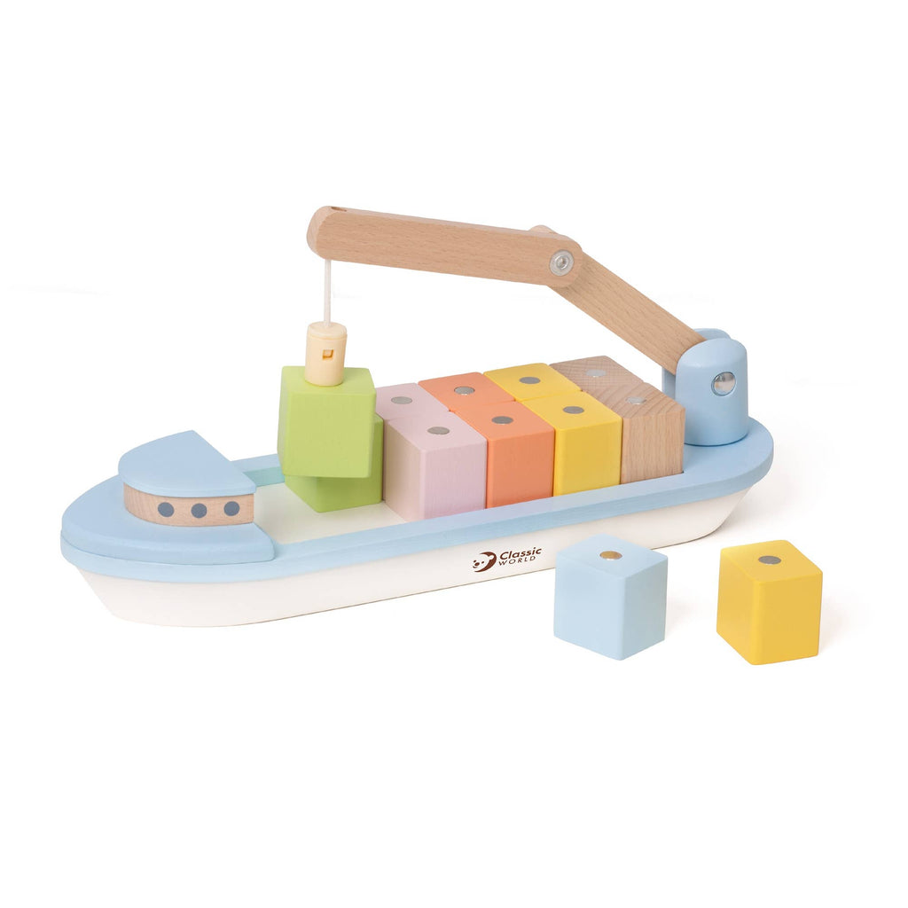 Classic World Magnetspiel Frachtschiff: 28,5x9x15 cm / Ab 2 Jahre