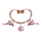 Sindibaba - Häkel Delphin Kinderwagenkette groß Farbe rosa