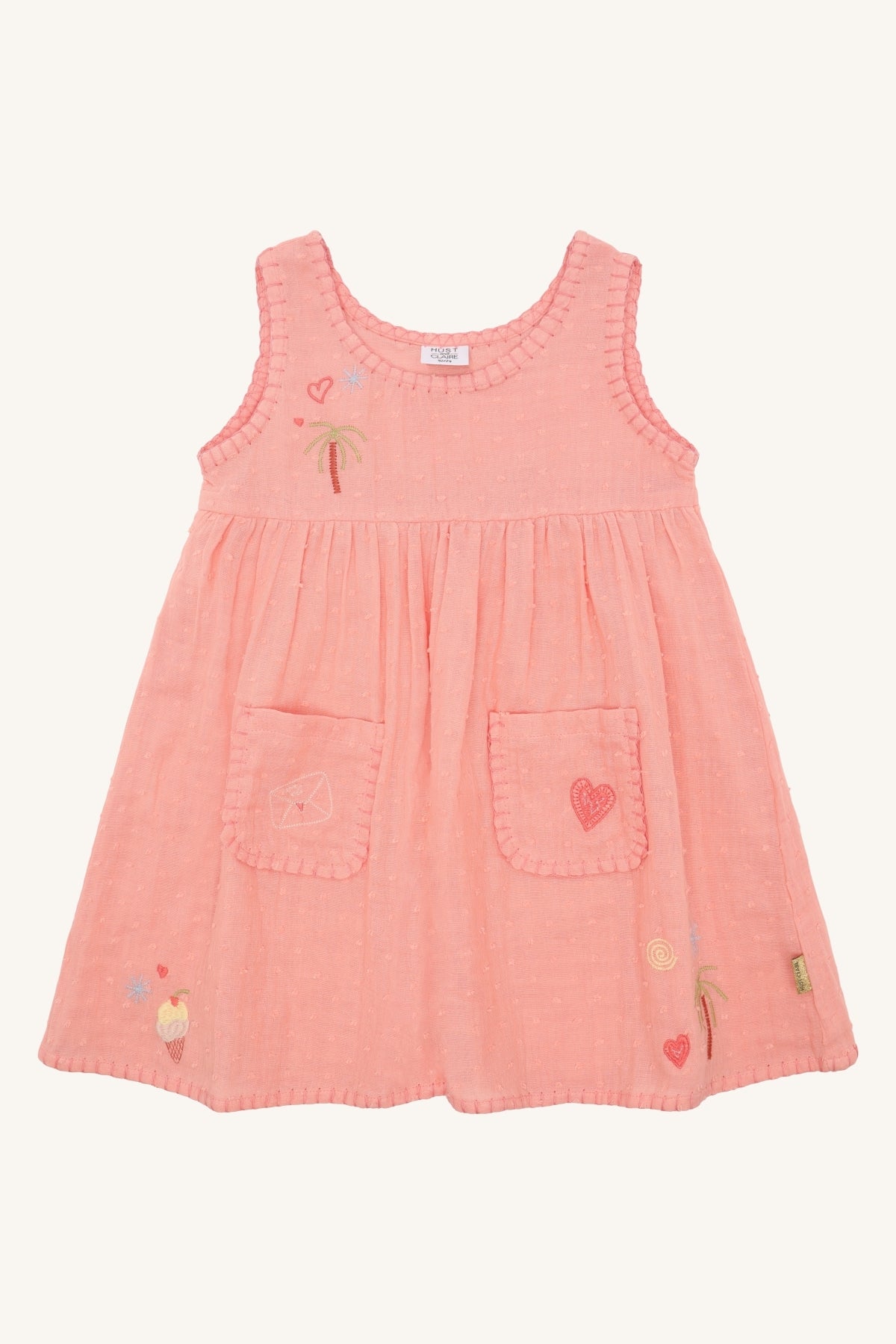 Hust & Claire HCKaroline Dobby besticktes Sommerkleid aus Musseline noch in wenigen Größen jetzt reduziert!