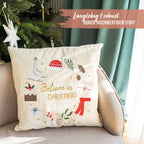 Papierdrachen Kissenbezug 40x40cm - bestickt - Motiv Believe in christmas
