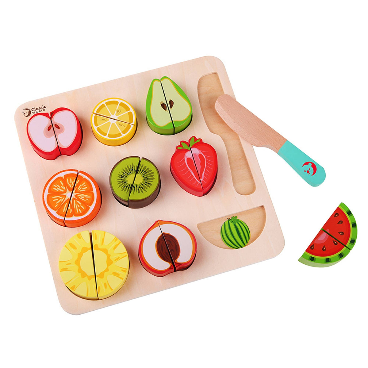 Classic World Puzzle Obst scheiden: 24x24x2,5 cm / Ab 18 Monaten