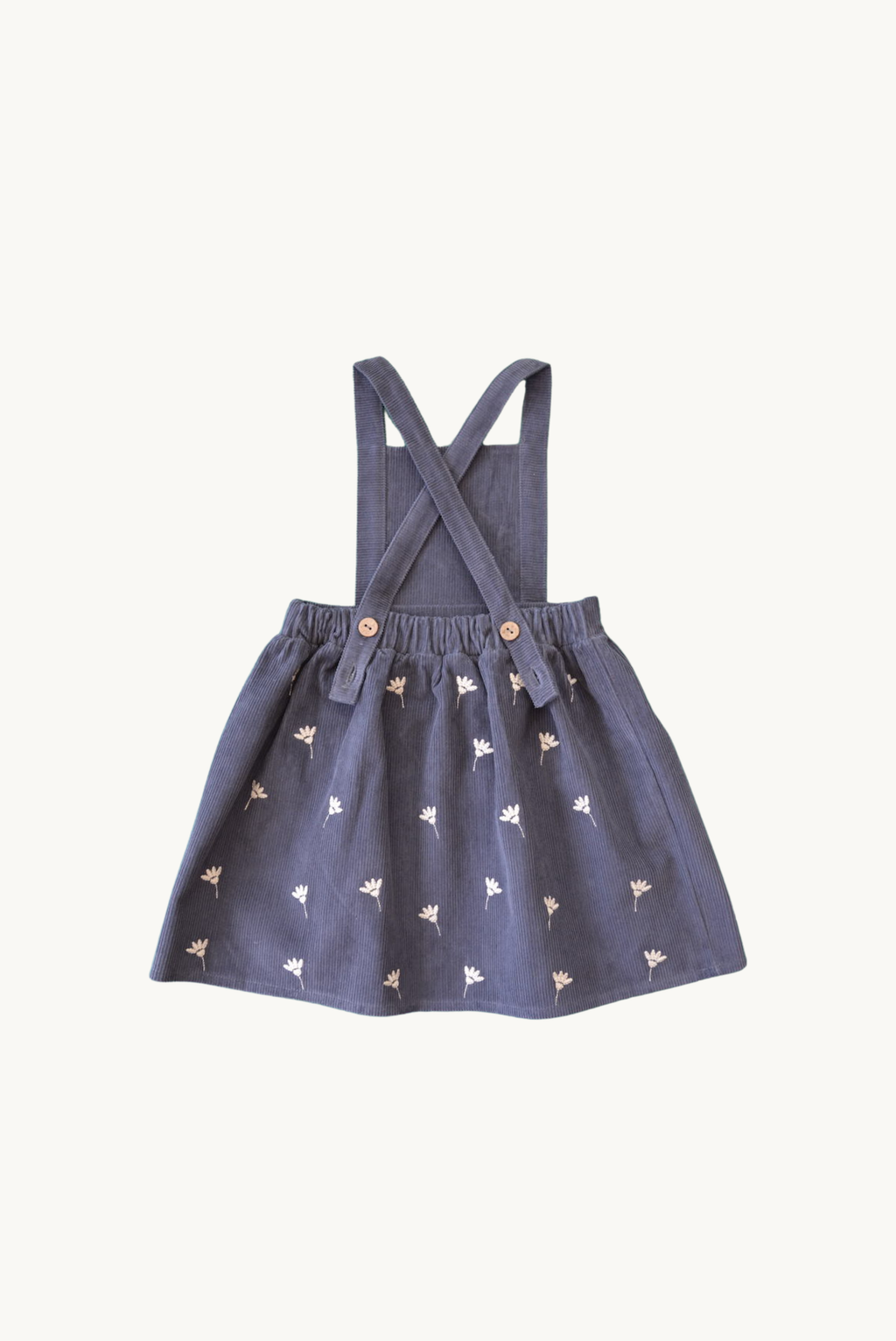 Eli und Nev - Baby Träger Cordkleid mit Blumenstickerei