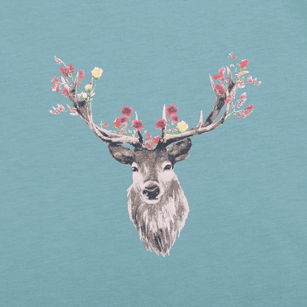 ENFANT TERRIBLE - Shirt mit Hirschdruck Farbe türkis reduziert!