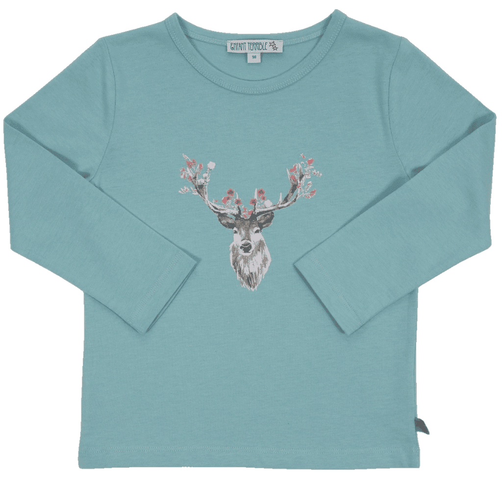 ENFANT TERRIBLE - Shirt mit Hirschdruck Farbe türkis reduziert!