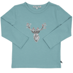 ENFANT TERRIBLE - Shirt mit Hirschdruck Farbe türkis reduziert!