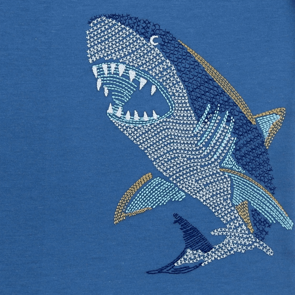 ENFANT TERRIBLE - Shirt mit Haistickerei in jeansblue -40% reduziert