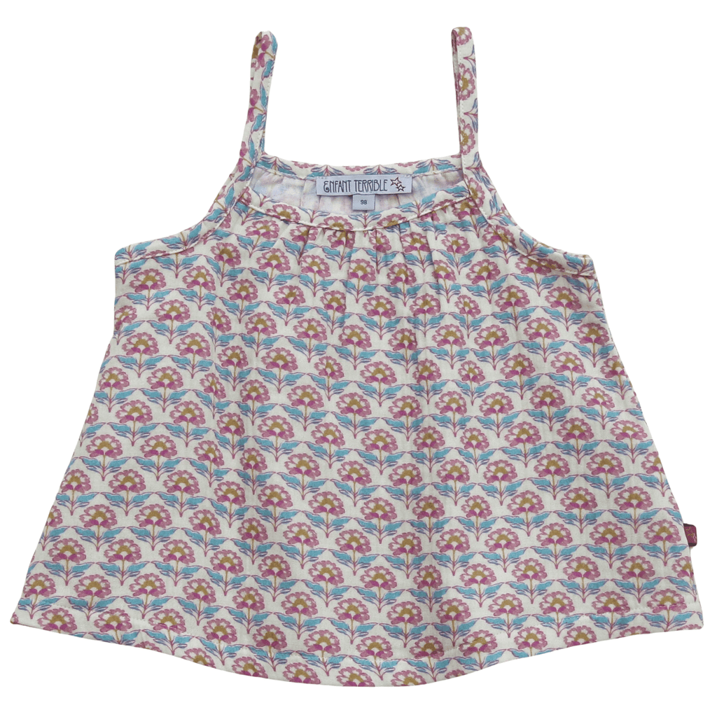 ENFANT TERRIBLE - Musseline Trägertop mit Lotusblumendruck Farbe light sun-rosewood