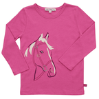 ENFANT TERRIBLE - Shirt mit Pferdekopf in fuchsia - aufwendige Stickerei!