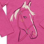 ENFANT TERRIBLE - Shirt mit Pferdekopf in fuchsia - aufwendige Stickerei!