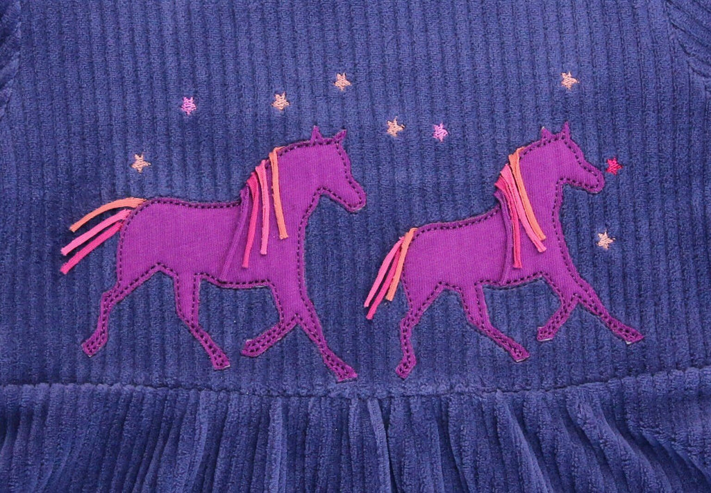 ENFANT TERRIBLE - Kleid Velvet rib Pferdeapplikation in dark cobalt