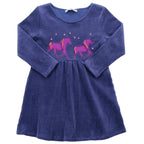 ENFANT TERRIBLE - Kleid Velvet rib Pferdeapplikation in dark cobalt