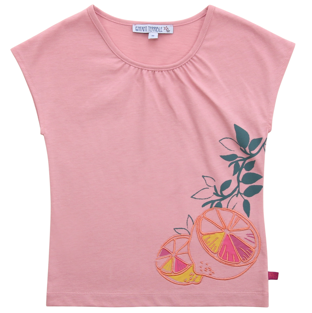 ENFANT TERRIBLE - Top mit Zitronendruck/Stickerei in light rose -Reduziert!