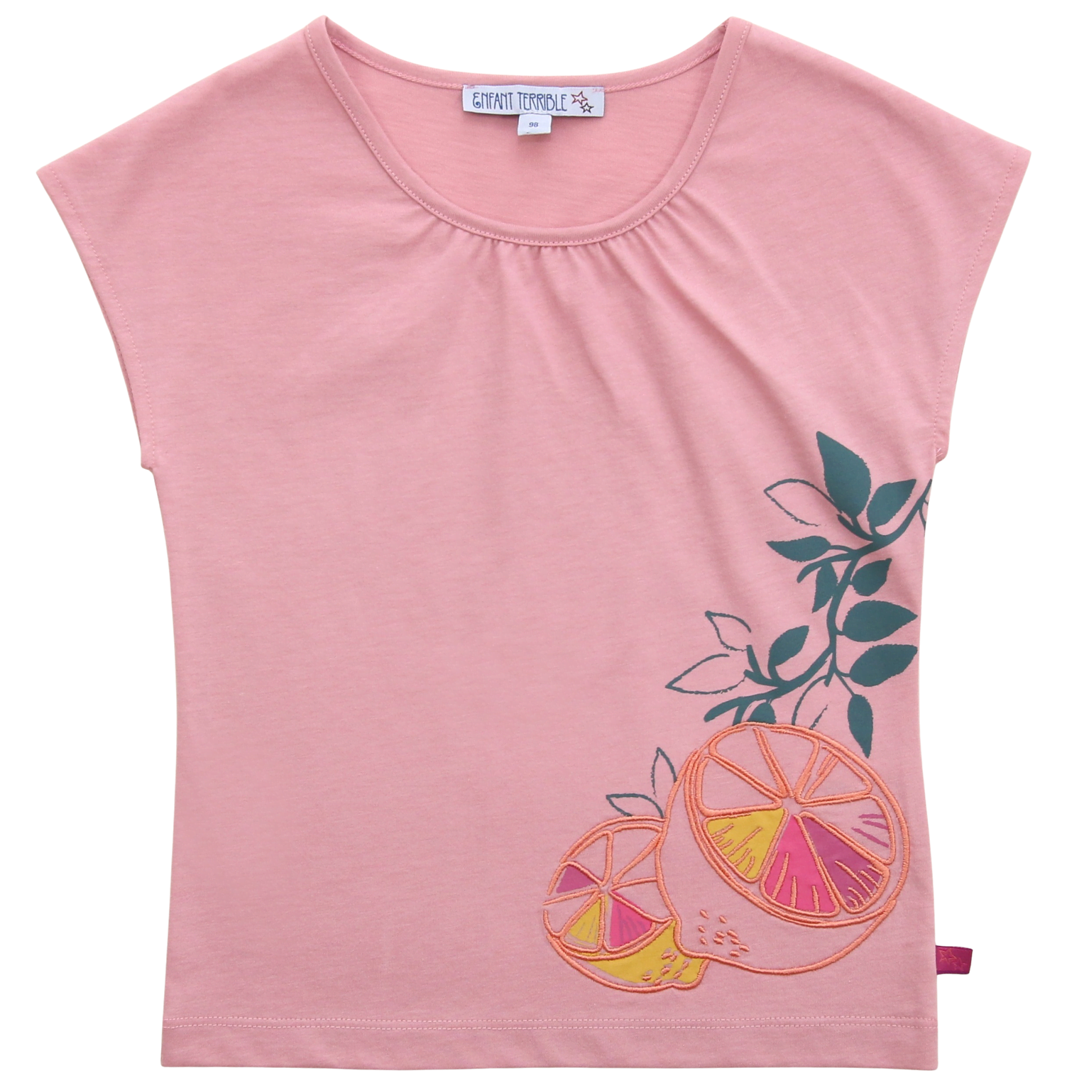 ENFANT TERRIBLE - Top mit Zitronendruck/Stickerei in light rose