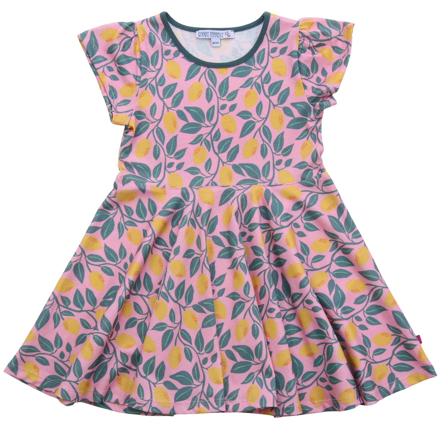 ENFANT TERRIBLE - Schwingendes Kleid mit Zitronendruck in light rose/honey