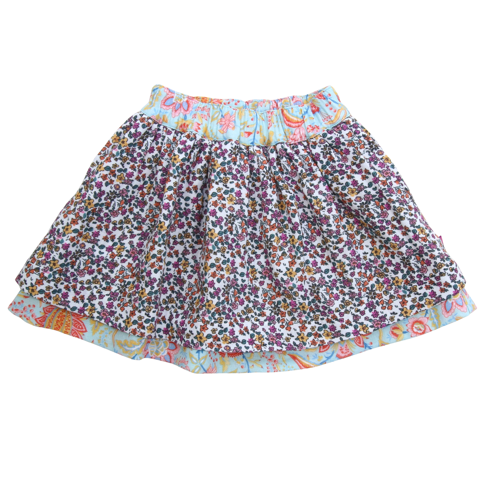 ENFANT TERRIBLE - Musselin Wenderock Blümchen-Paisleydruck in white-pale jade