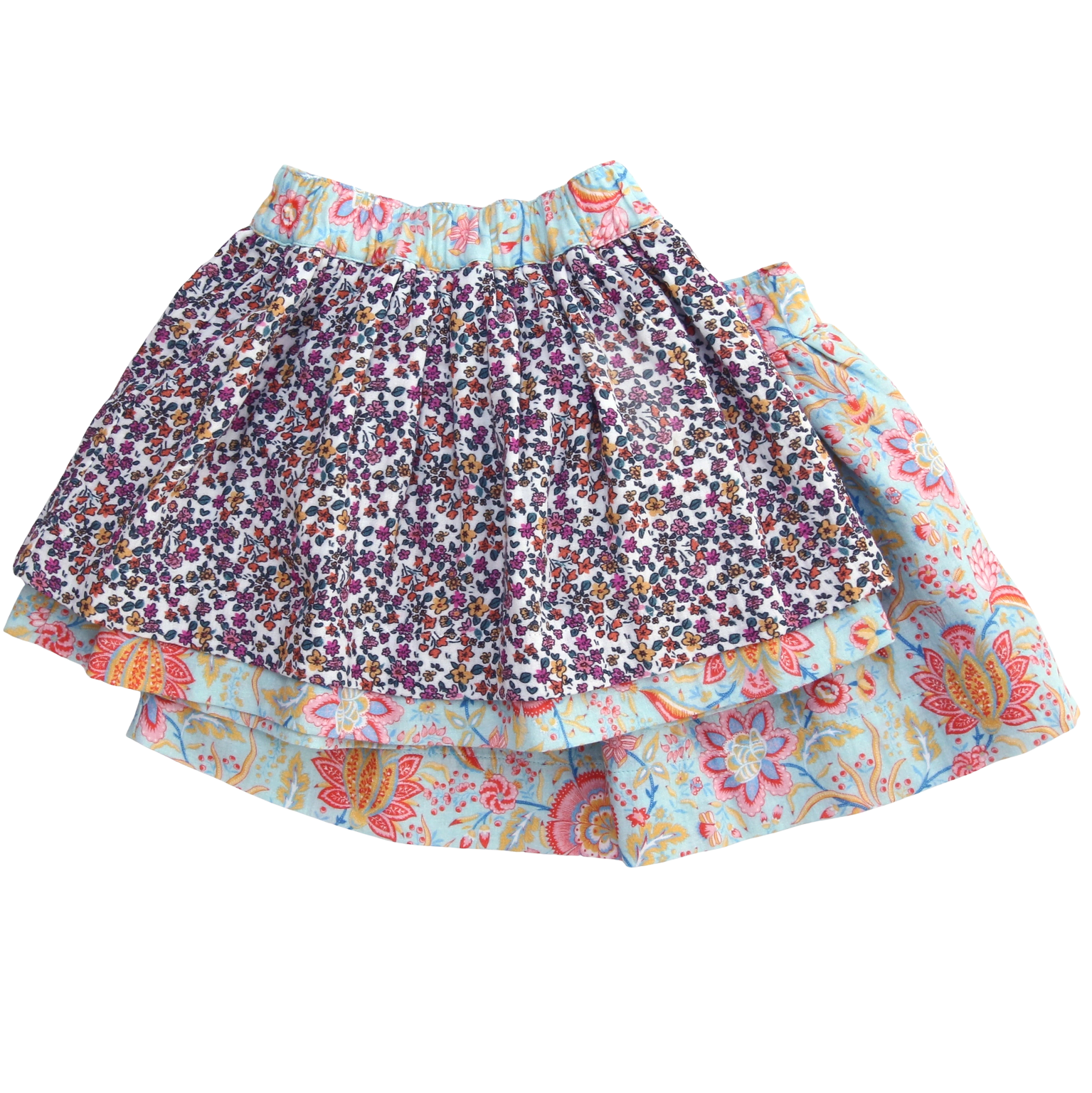 ENFANT TERRIBLE - Musselin Wenderock Blümchen-Paisleydruck in white-pale jade