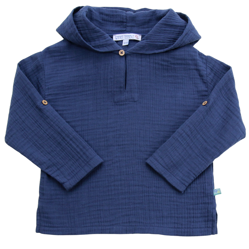 ENFANT TERRIBLE - Musselin Hoodie in navy REDUZIERT