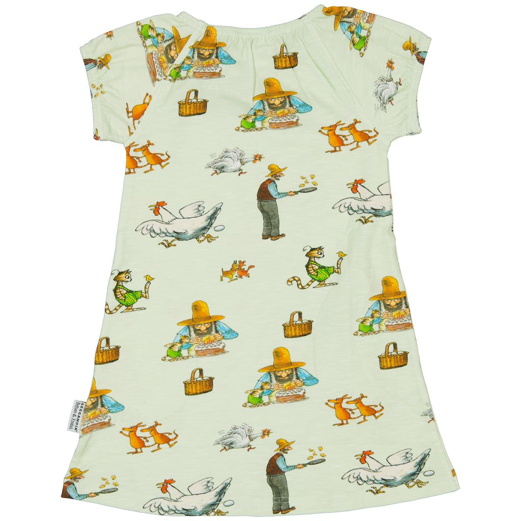 Kleid mit Pettersson und Findus Motiv in Farbe light green
