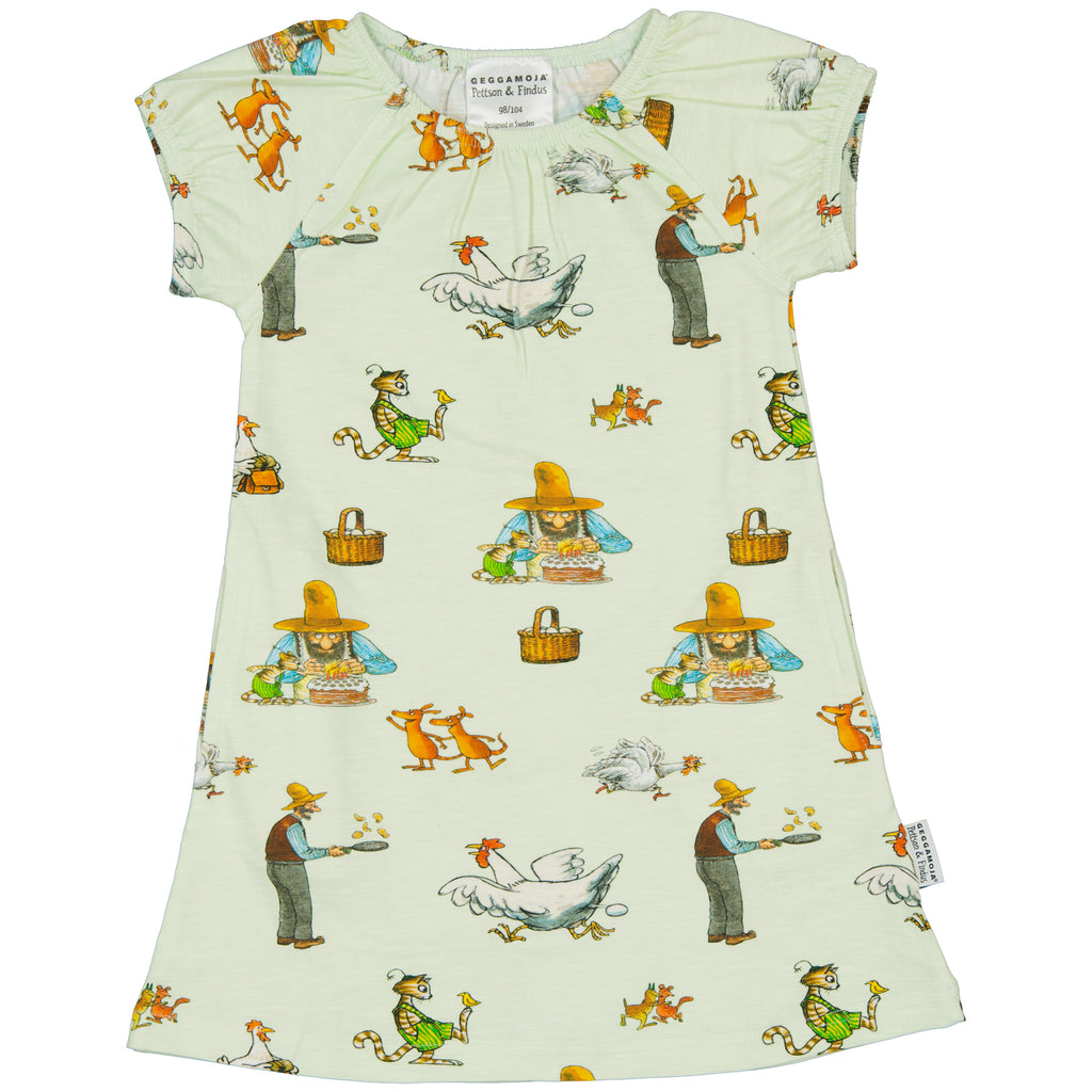 Kleid mit Pettersson und Findus Motiv in Farbe light green