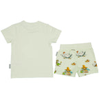 Sommer-Set mit Shirt und Shorts Pettersson und Findus Motiv Farbe light green