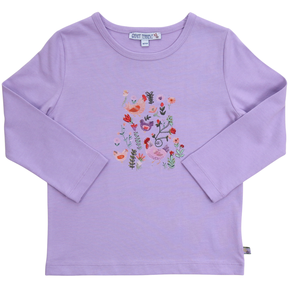 ENFANT TERRIBLE  Shirt mit Hühnerdruck  und Stickerei in lilac