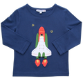 ENFANT TERRIBLE  Shirt mit Bouclé Raketenstickerei in midnight