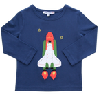 ENFANT TERRIBLE  Shirt mit Bouclé Raketenstickerei in midnight