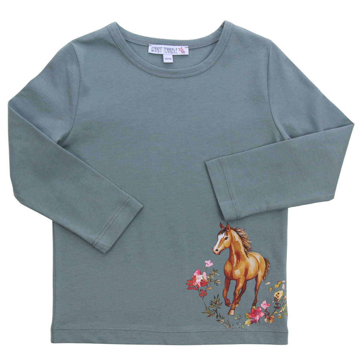 ENFANT TERRIBLE   Shirt mit Pferdedruck in pistachio