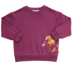 ENFANT TERRIBLE Sweatshirt mit Pferdedruck in aubergine