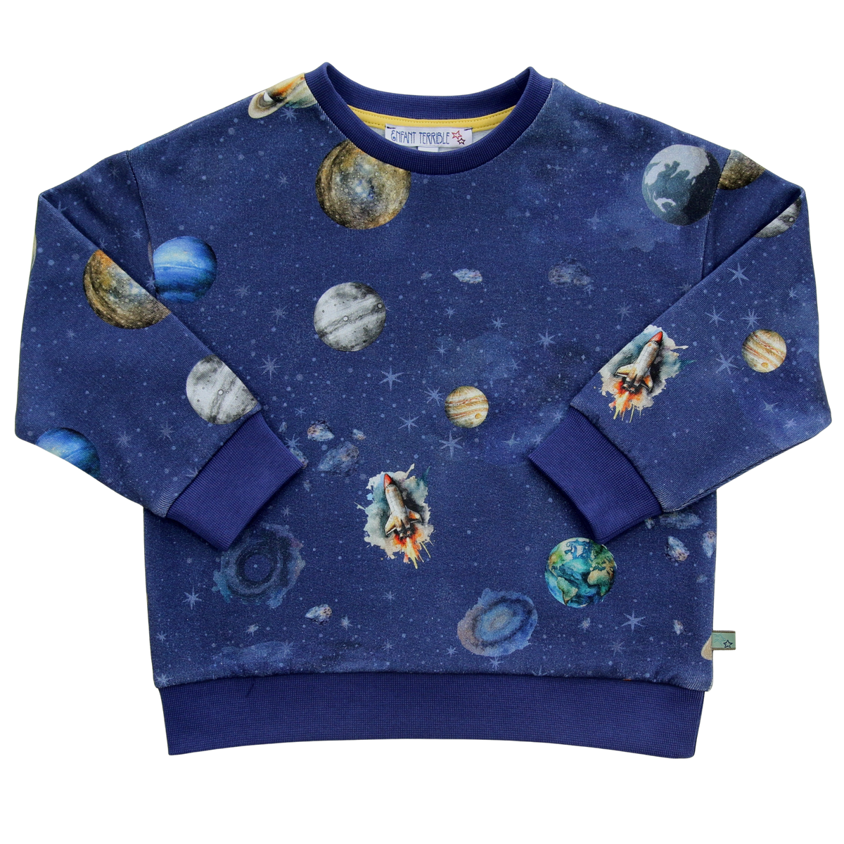 Enfant Terrible -  Sweatshirt mit Planetendruck in midnight-greymelange