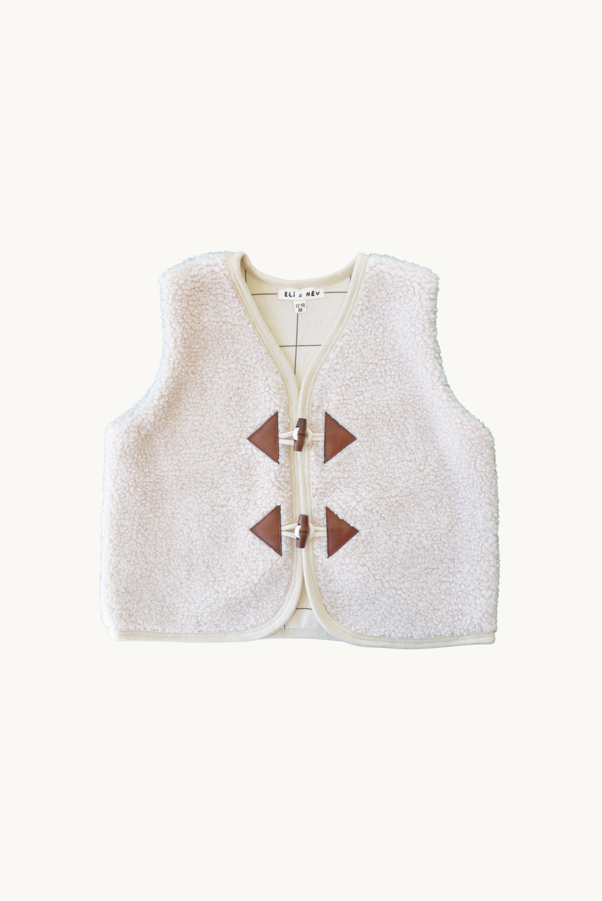 Unisex Baby-Kleinkind Teddyweste mit kariertem Futter