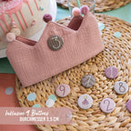Papierdrachen Geburtstagskrone aus  Musselin - Rosa - mit Buttons