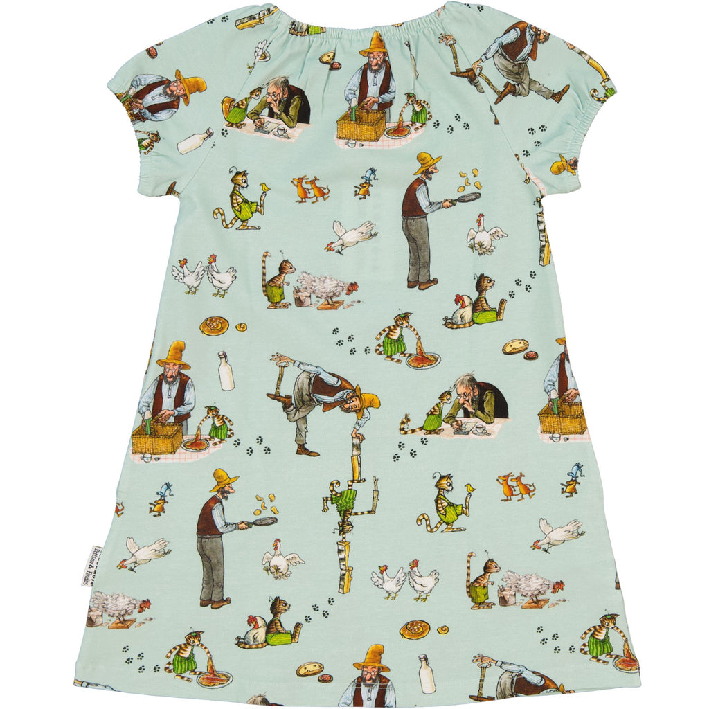 Kleid mit Pettersson und Findus Motiv in Farbe mint von Geggamoja