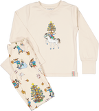 Schlafanzug Pyjama 2teilig mit Pippi Langstrumpf Weihnachtsmotiv