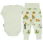 Baby Set mit Body und Babyhose Pettersson und Findus Motiv Farbe light green
