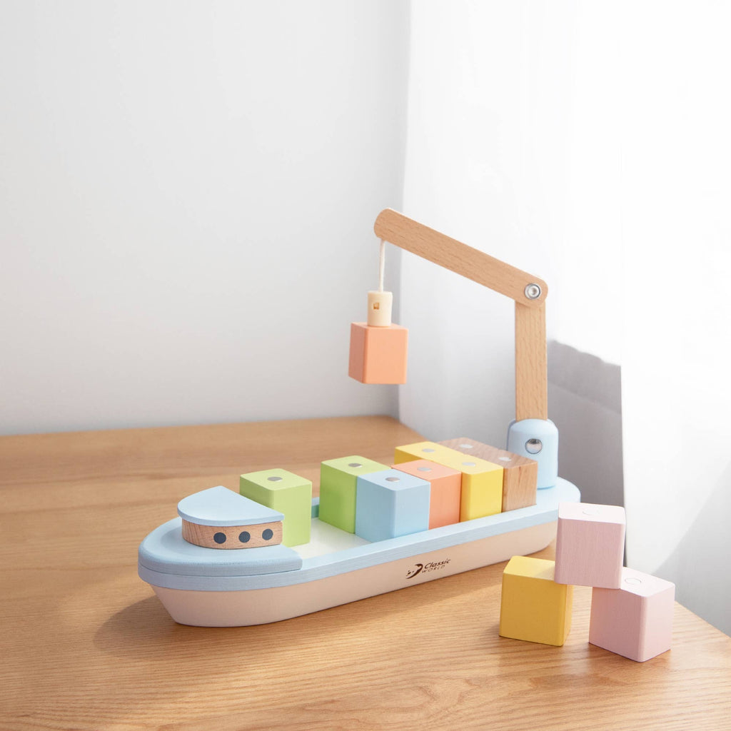 Classic World Magnetspiel Frachtschiff: 28,5x9x15 cm / Ab 2 Jahre