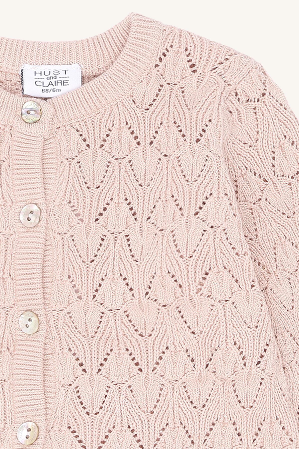 Hust & Claire HCCilja Strick Cardigan Pointelle peach dust