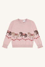Hust & Claire Pullover mit Pferd aus 100% Bio-Baumwolle HCPani - Adobe Rose