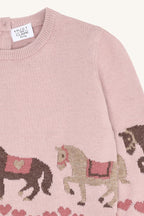 Hust & Claire Pullover mit Pferd aus 100% Bio-Baumwolle HCPani - Adobe Rose