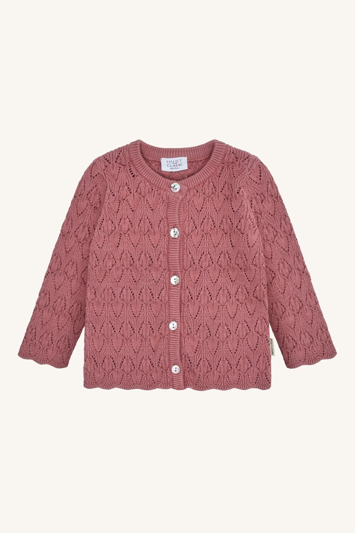 Hust & Claire Ajourstrickjacke HC Cilija Pointelle Dry rose