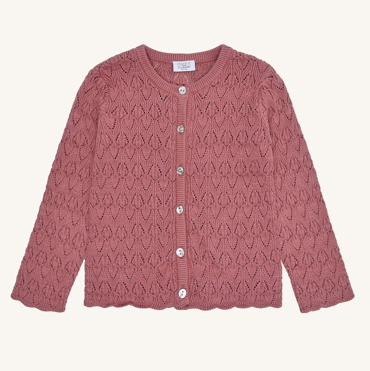 Hust & Claire Ajourstrickjacke HC Cilija Pointelle Dry rose