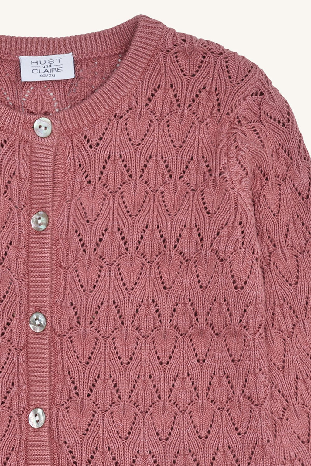 Hust & Claire Ajourstrickjacke HC Cilija Pointelle Dry rose