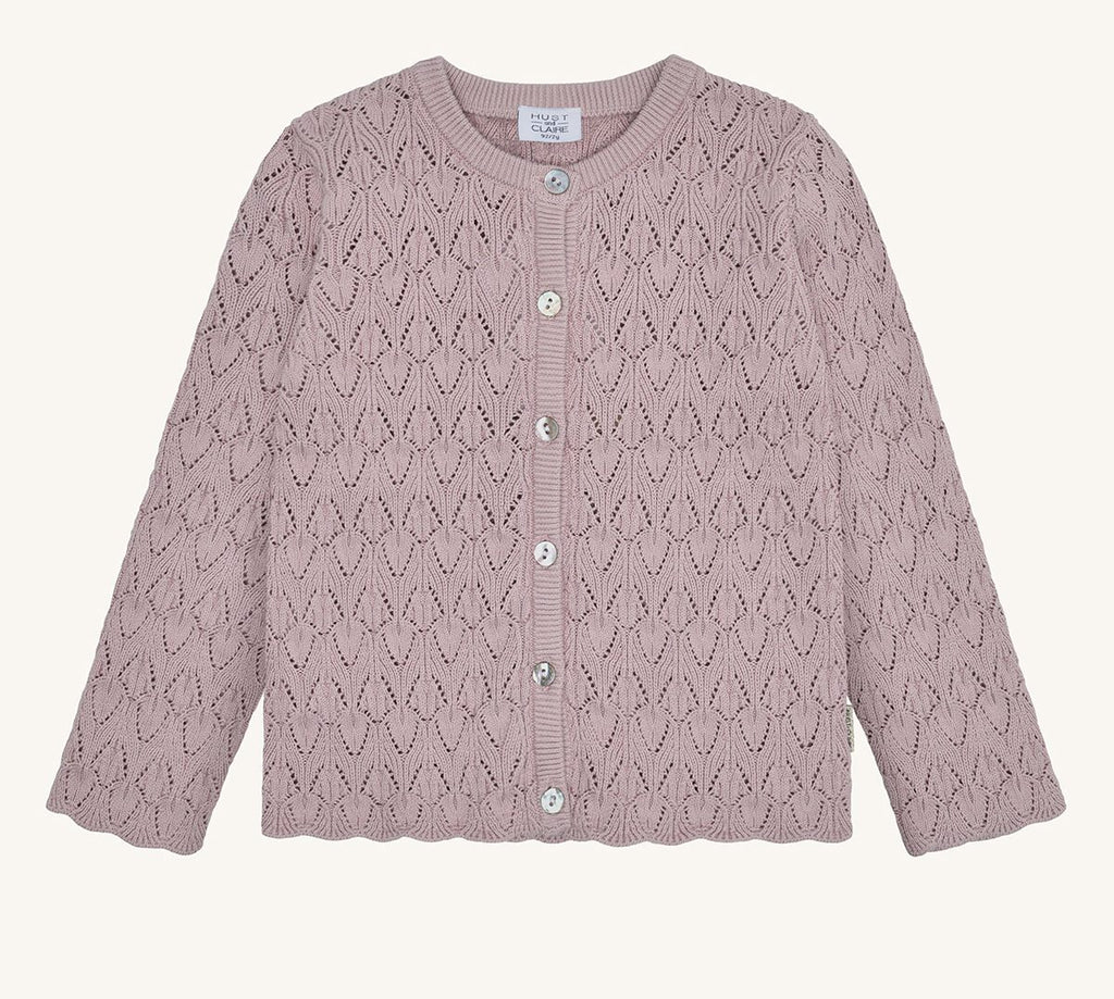 Hust & Claire Ajourstrickjacke HC Cilija Pointelle Adobe rose