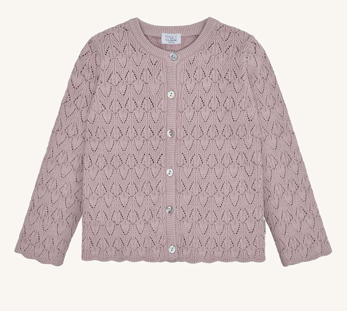 Hust & Claire Ajourstrickjacke HC Cilija Pointelle Adobe rose