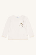 Hust & Claire HC Alma Langarmshirt mit Steckenpferd-Stickerei Farbe creme