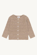 Hust & Claire Ajourstrickjacke HC Cilija Pointelle rugby tan