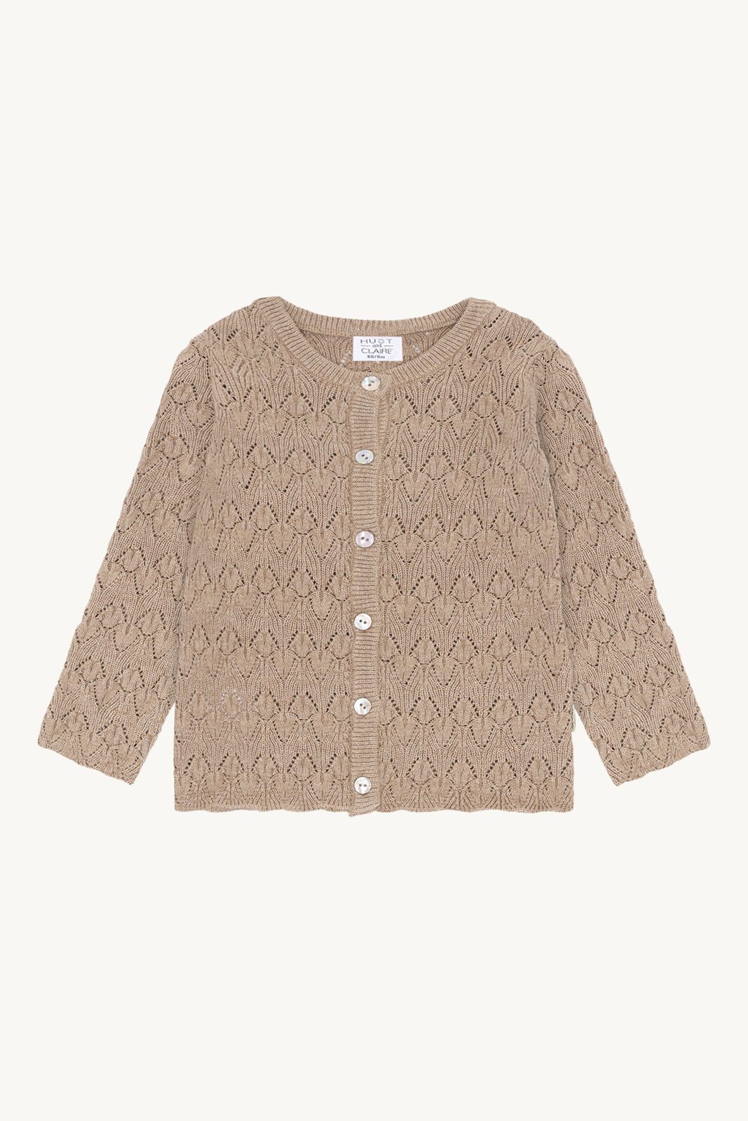 Hust & Claire Ajourstrickjacke HC Cilija Pointelle rugby tan