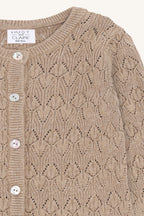 Hust & Claire Ajourstrickjacke HC Cilija Pointelle rugby tan